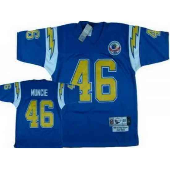 San Diego Chargers 46 Chuck Muncie Blue Throwback Jersey